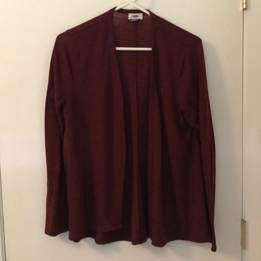 Open front sweater.